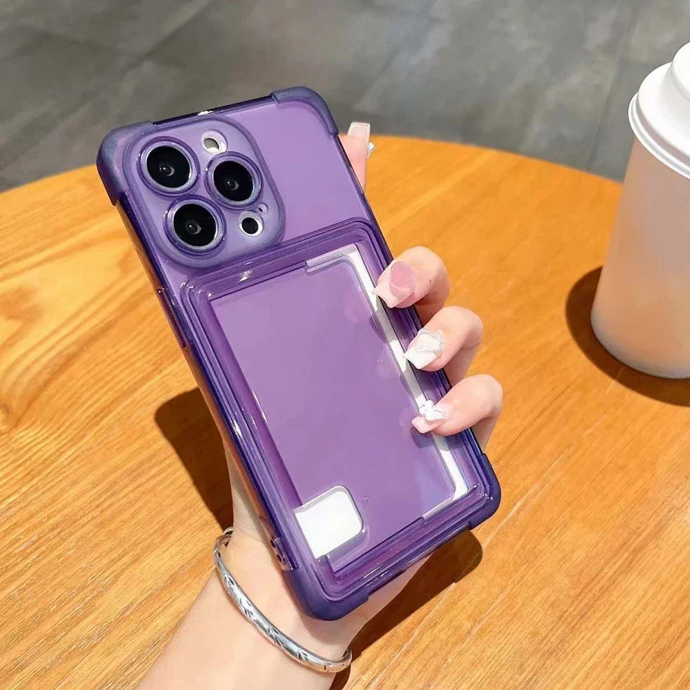 Card Holder Case For Samsung A54 5G Cases Samsung A53 A35 A33 A25 A05 A15 A12 S24 Ultra S23 FE S22 Plus Silicon Card Slot Cover