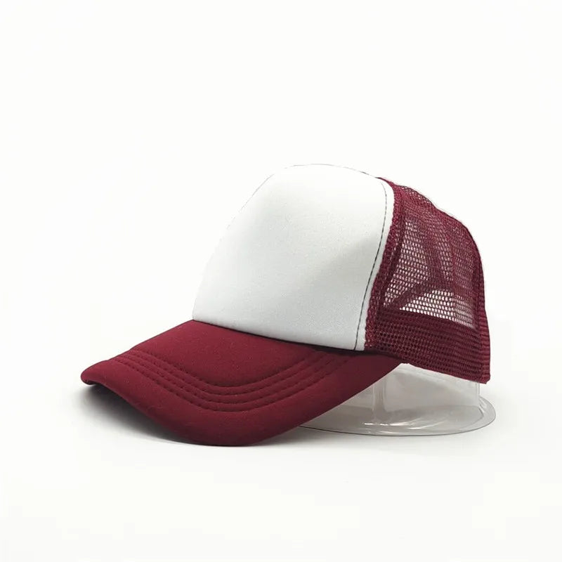 50 Color Unisex SummerTrucker Hat For Adult Net Baseball Cap Men Women Polyester Blank Mesh Adjustable Sun Hat Visor