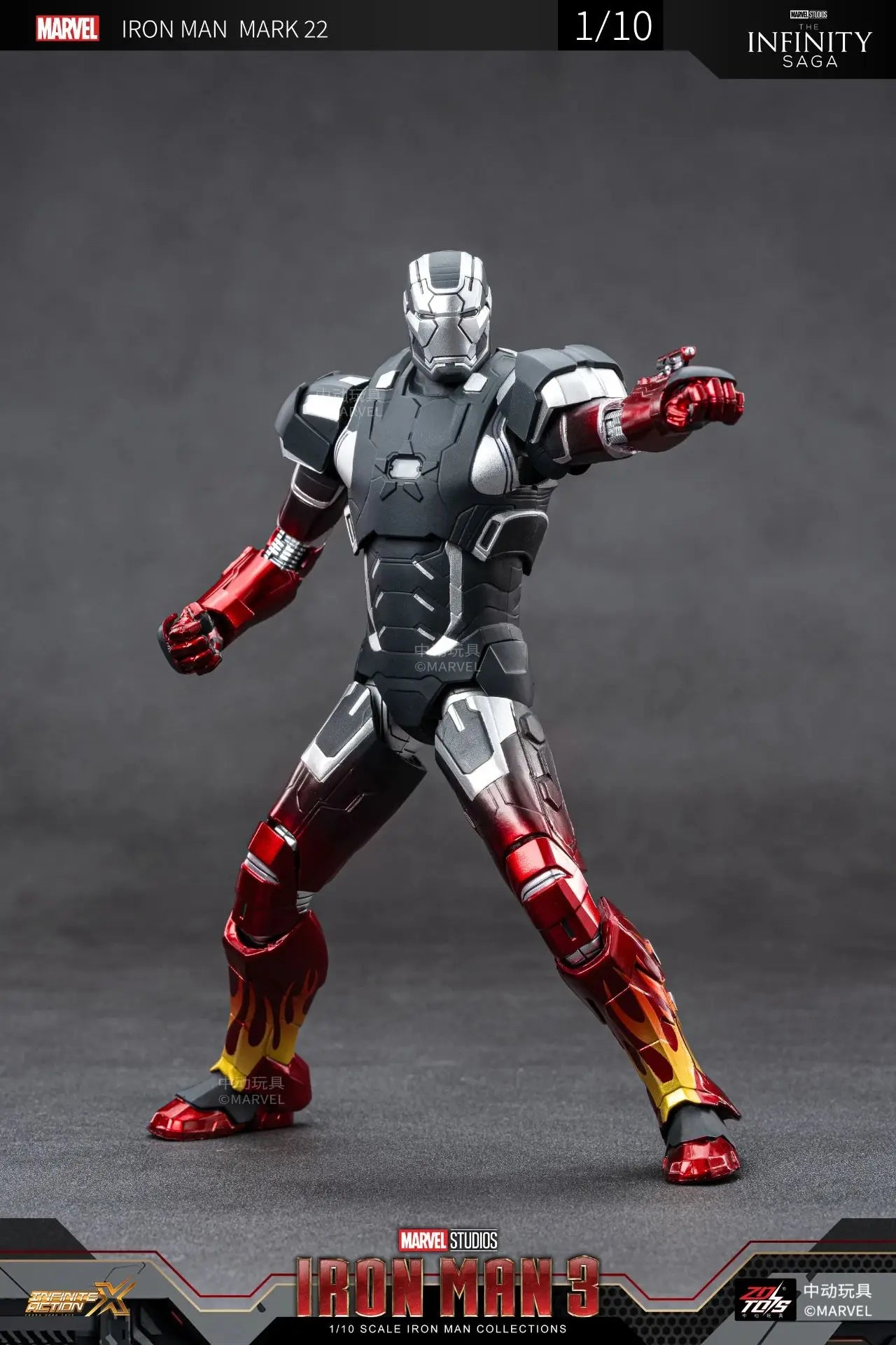ZD Toys Iron Man MK35 Red Snapper Action Figure Iron Man Mk41 Mk47 Tank MK24 MK22 1/10 Scale Iron Man Collections Gift