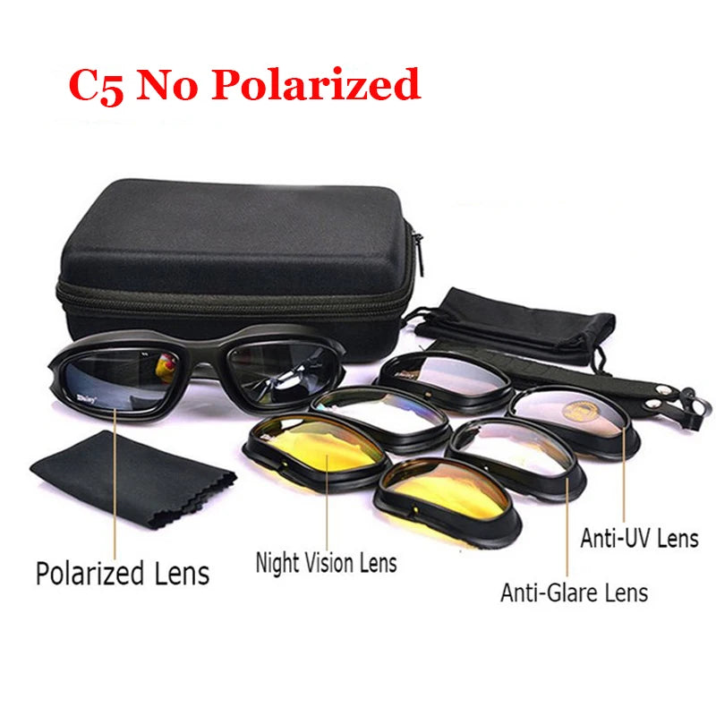 Glasses Shooting Airsoft Hunting Safety Glasses Hiking Sunglasses 4 Lens