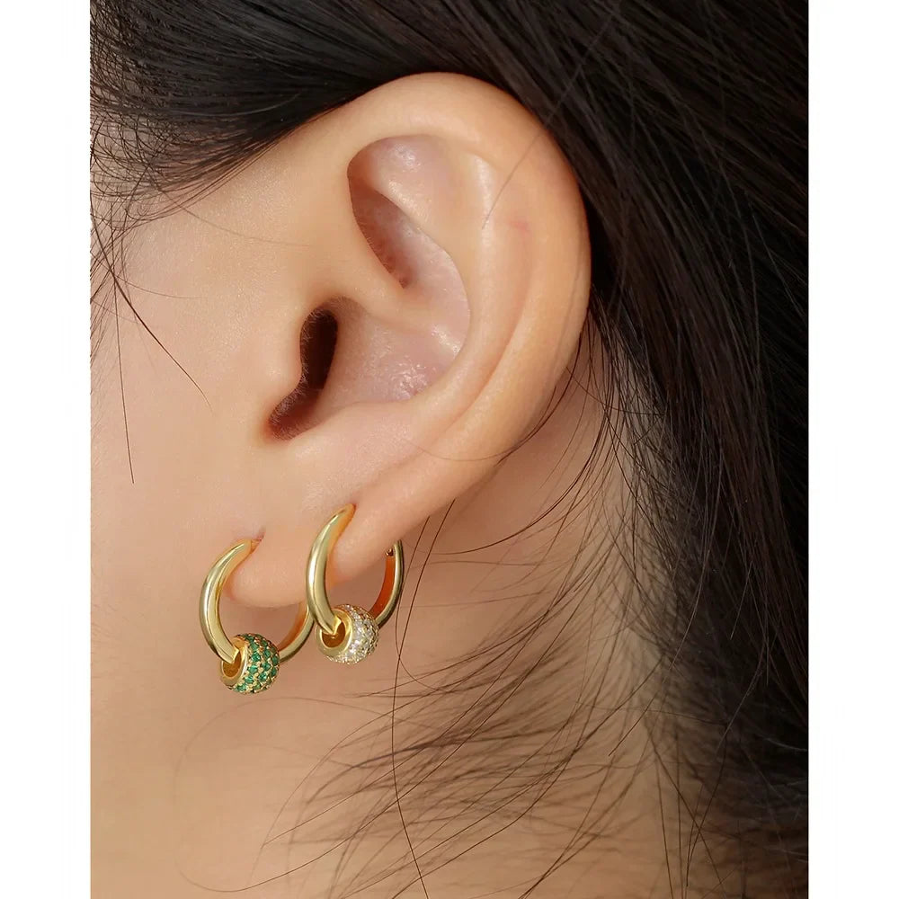 925 Sterling Silver Earring Zircon Sun Flower Ear Ring Geometric Style Water Drop Ear Bone Cute Temperament Woman Girl Ear Jewel