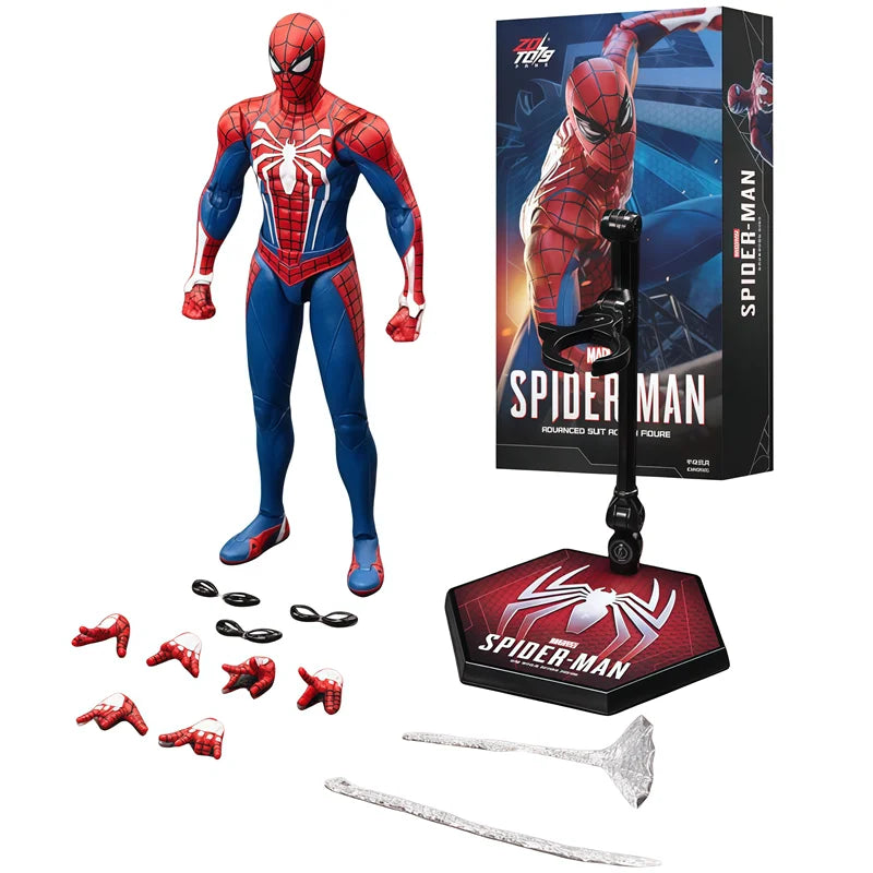 Original ZD PS4 Spider Man Anime Peter Parker Gold Black Action Figure Statue Model Desktop Ornament Garage Kit Birthday Gifts
