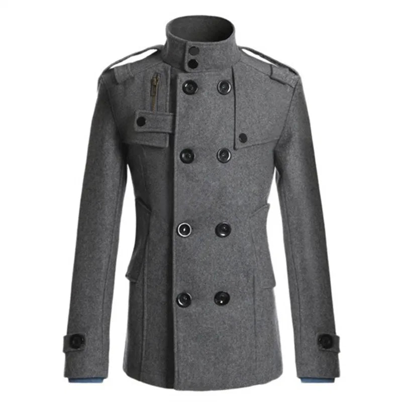 Men's Wool Overcoat Long Suit Men Woolen Windbreaker Man Woollen Coat