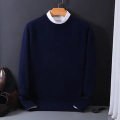 Cashmere Sweater O-neck Pullovers Men's Loose Oversized M-3XL Knitted Bottom Shirt