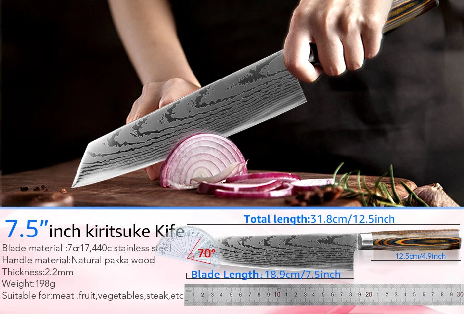 Kitchen Knife Set Chef Knives Japanese 7CR17 440C High Carbon Stainless Steel
