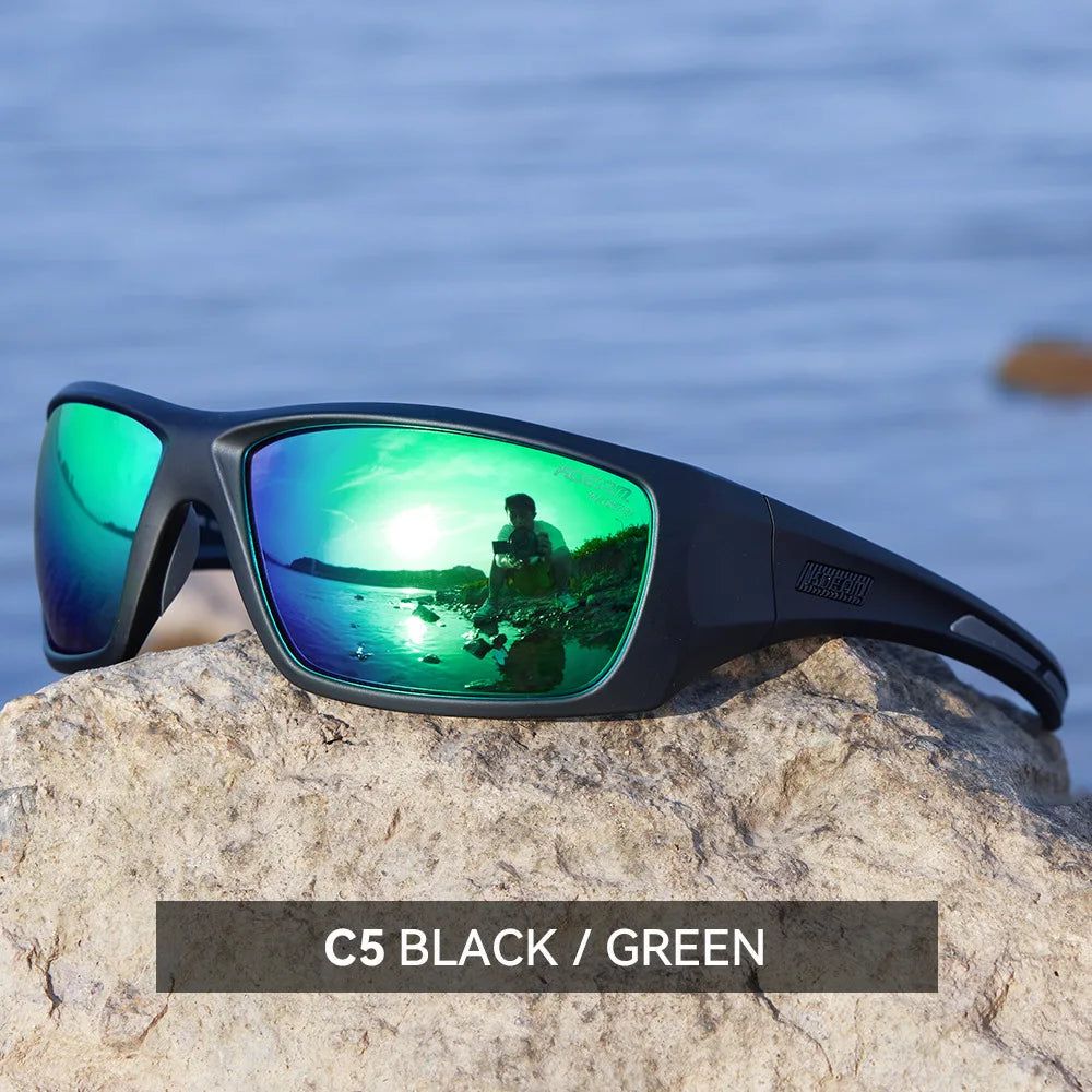 KDEAM Outdoor Sports Polarized Sunglasses Men's Fishing TR90 Frame UV Protection Lens Shield Sun Glasses Women Eyewear with Box