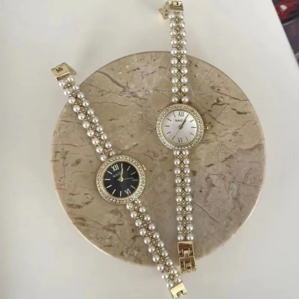 Pearl Studded Strap Women Watch Luxury Ladies Gift Bracelet Watch Fashion Quartz Wristwatches Dropshipping Relojes Para Mujer