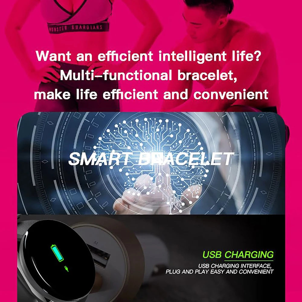 Smart Watch Men Women Smart Bracelet LED D18 Smartwatch Waterproof Smart Touch