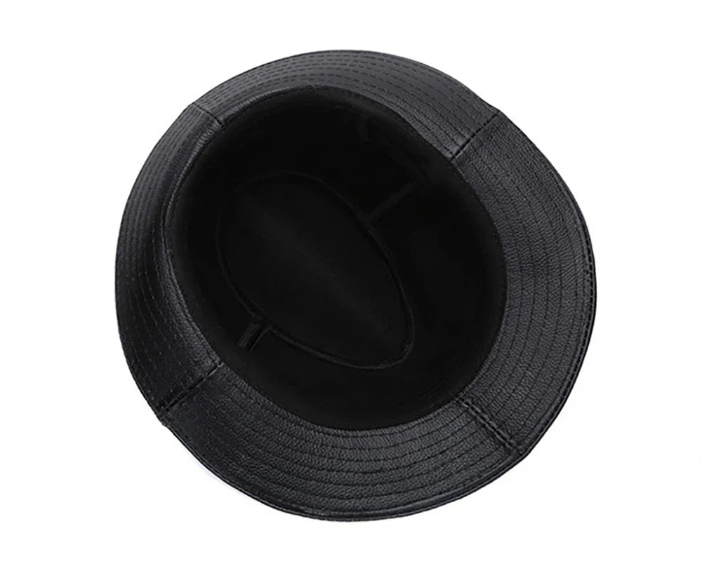 2026  Autumn Men Real Genuine Cowhide Leather Top Hats Men Fashion Caps Winter Warm New Cowboy  100% Real Cowhide Leather Hats