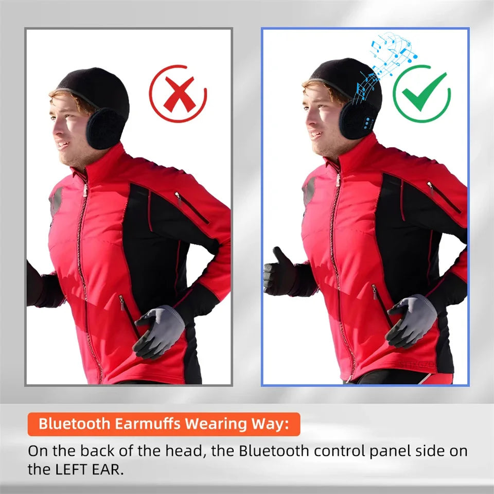 Wireless Ear muffs Bluetooth Headphones Earmuffs Winter Earplug Casual Cap Sports riding warmer Earmuff men women music Earphone