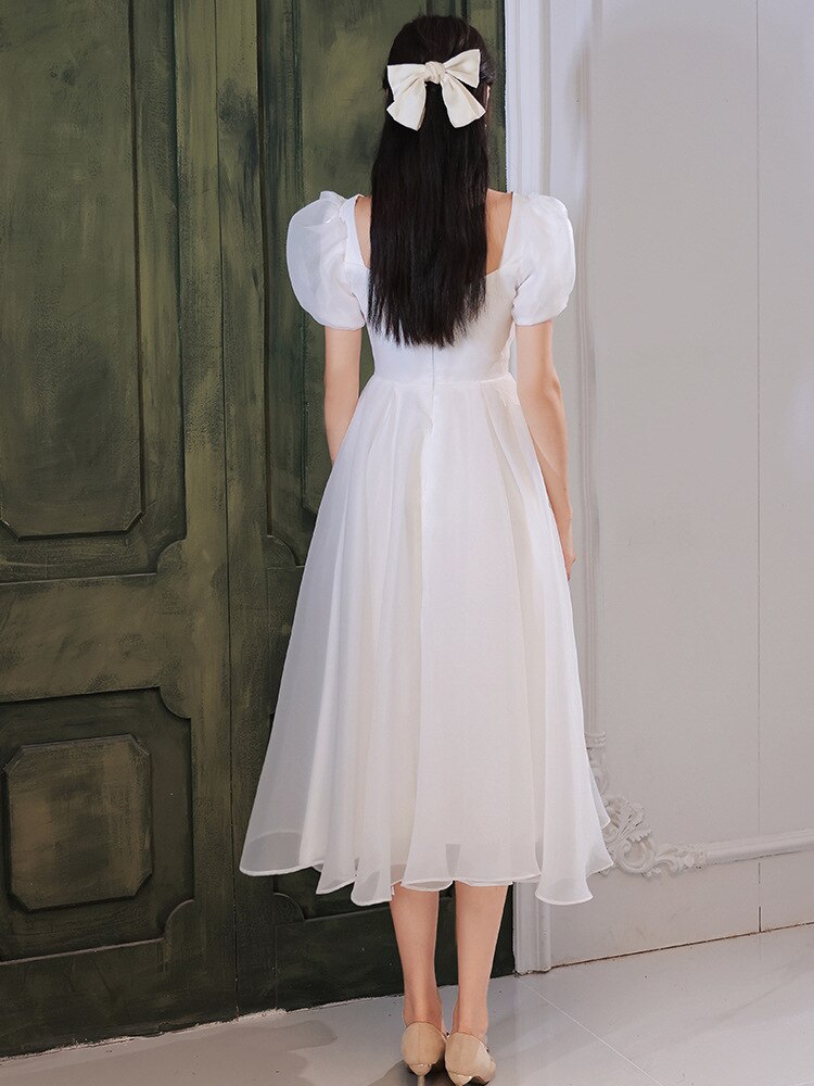 White Bridesmaid Dresses: ivory lady girl women princess banquet wedding bridal