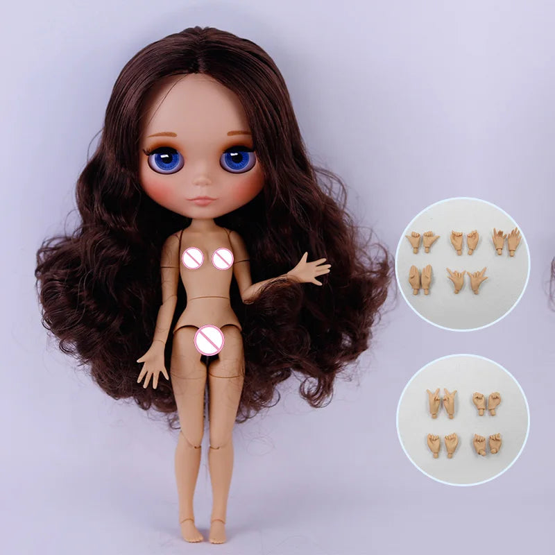ICY DBS Blyth Doll Tan Skin Matte Face With Eyebrows Special Price 1/6 BJD JOINT body Neo Christmas Gift Anime