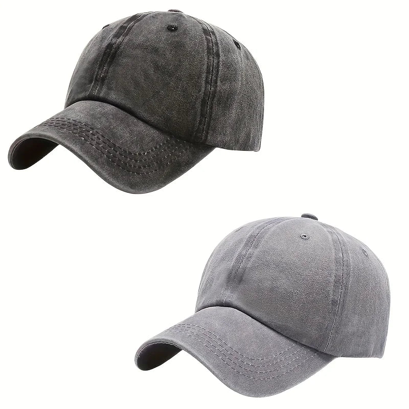 Solid Washed Denim Baseball Cap Vintage Unisex Cotton Sport Hat Outdoor Soft Top Breathable Versatile Sunshade Caps Women Men