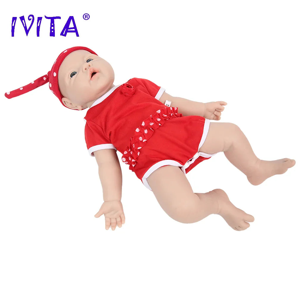 IVITA WG1526 43cm 2.69kg 100% Full Body Silicone Reborn Baby Girl Doll  Realistic Soft Dolls DIY Blank Babe Children Toys