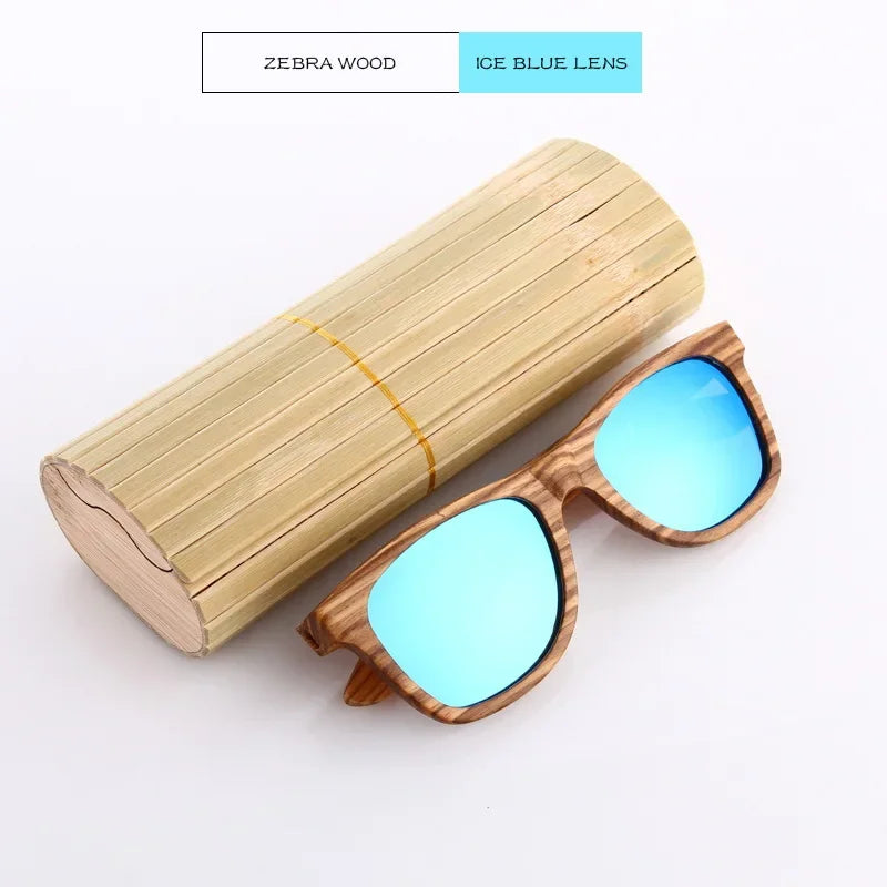 GM Men bamboo Wood Sunglasses Women Retro Vintage Polarized zebra Wooden Glasses Oculos De Sol Square Summer Goggle paper box