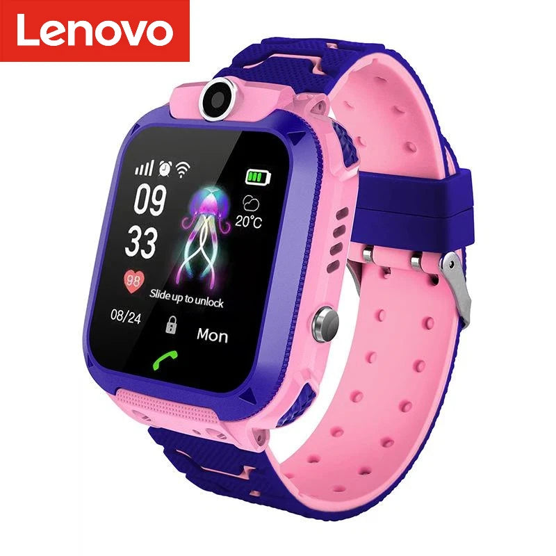 Lenovo Smart Watch Kids 4G Sim Card 2G Internet SOS Tracker Call Phone Voice Chat Photo Children Smartwatch Camera Boy Girl Gift