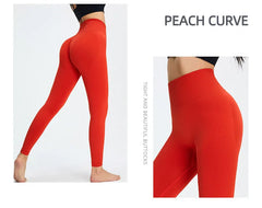 Seamless High Waist Nude Yoga Pants Women's Honey Peach Hip Lifting Tight Fitness