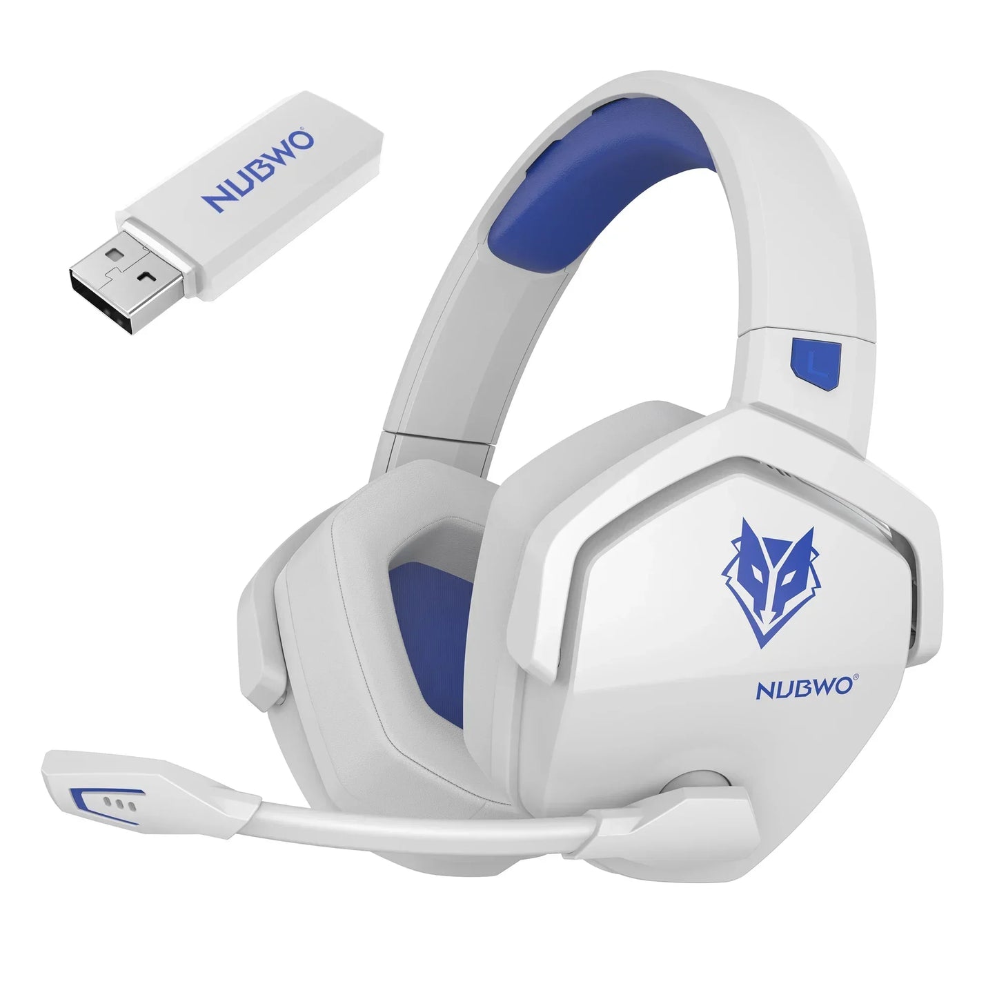 NUBWO G06 Wireless Headsets Gamer with Charging Station for Headset and PS5 Controller Gaming Headphones Long Battery Life