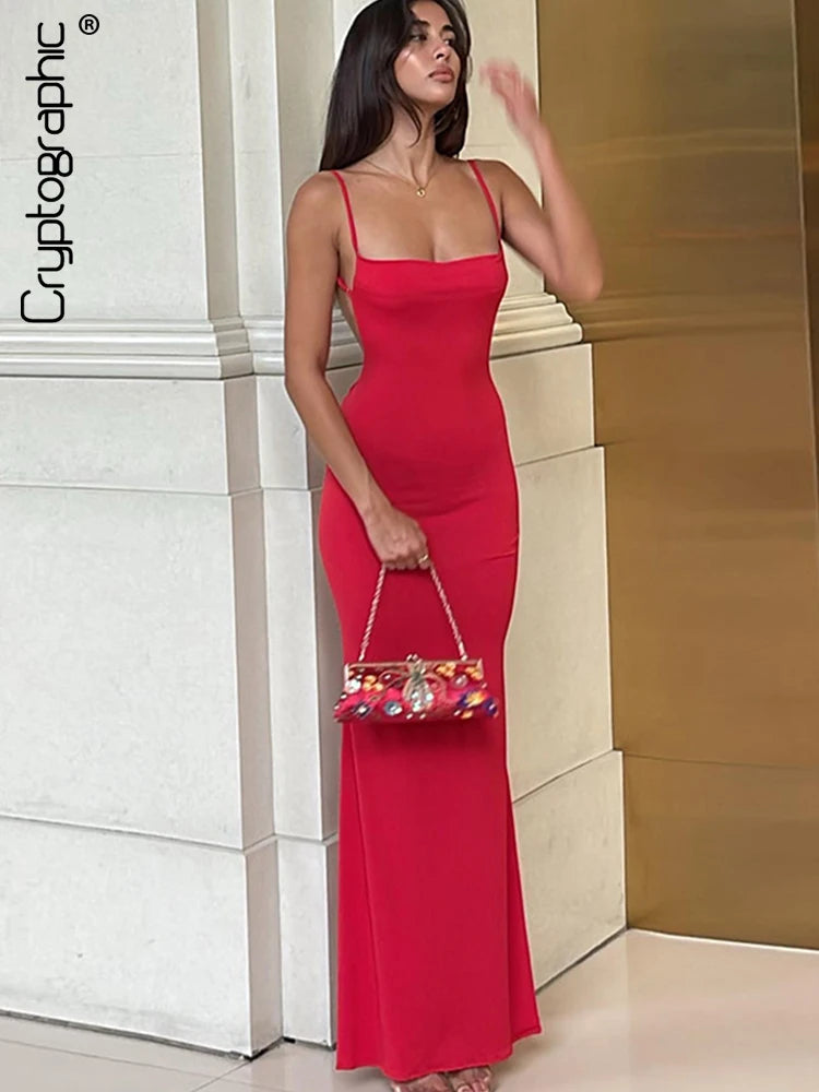 Draped Backless Sleeveless Slip Maxi Dress for Women Elegant Summer
