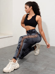 Hollow Out Gym Leggings Of Women Push Up Seamless Fitness High Waist Sport Pants