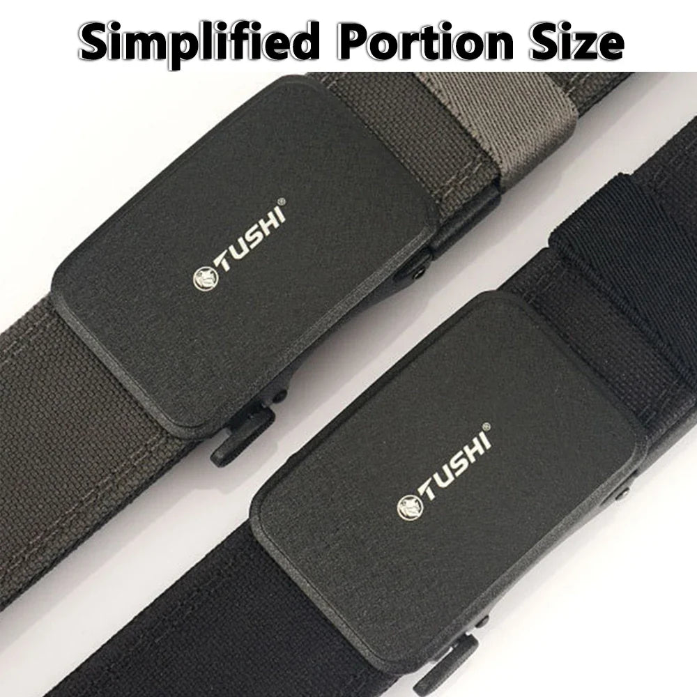 TUSHI New Hard Tactical Belt for Men Metal Automatic Buckle IPSC Gun Belt 1100D Nylon Military Belt Outdoor Sports Girdle Male