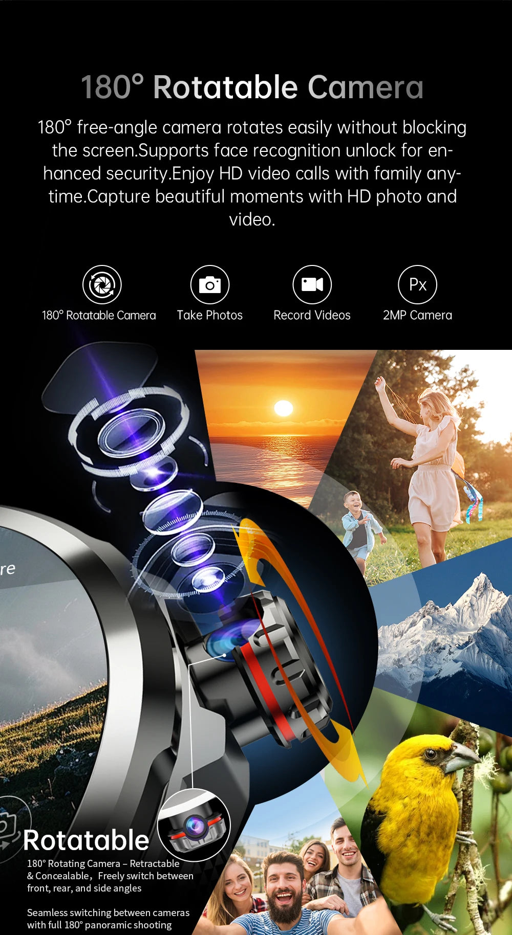KUMI Watch X3 Pro Android 4G WiFi Smartwatch, 1.75" AMOLED, GPS, 200MP Camera, 32GB, Waterproof, Fitness Tracking Smart Watch