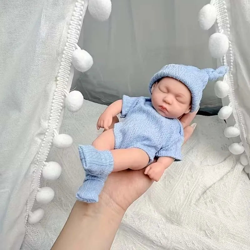 Mini 7.87 Inch Reborn Doll Sleeping Baby Doll 20cm Born Dolls Baby Toys Soft and Full Body Vinyl Doll For The Best Gift For Girl