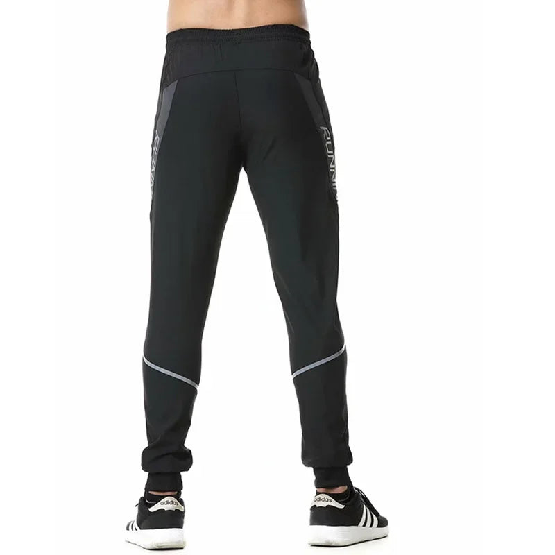 Men Running Pants zipper Reflective Football Soccer Sporting pant Training sport Pants