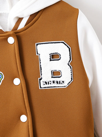 Boys Baseball Jackets for 4-7 Years Kids Casual Sportswear Letter Outerwear Coats Children Clothing