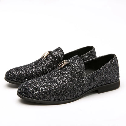 Italian Fashion Glitter Loafers Men New Arrival 2021 Coiffeur Wedding Dress Formal Shoes Men Elegant Party Shoes Men Classic