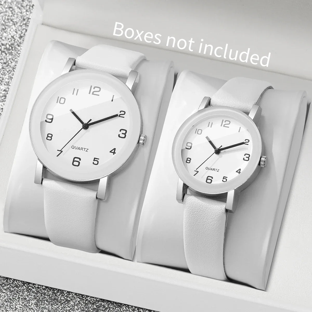 1/2PCS Fashion Couple's Watches Leather Strap Wristwatch Men Women Casual Arabic Dial Quartz Watches (Without Box)