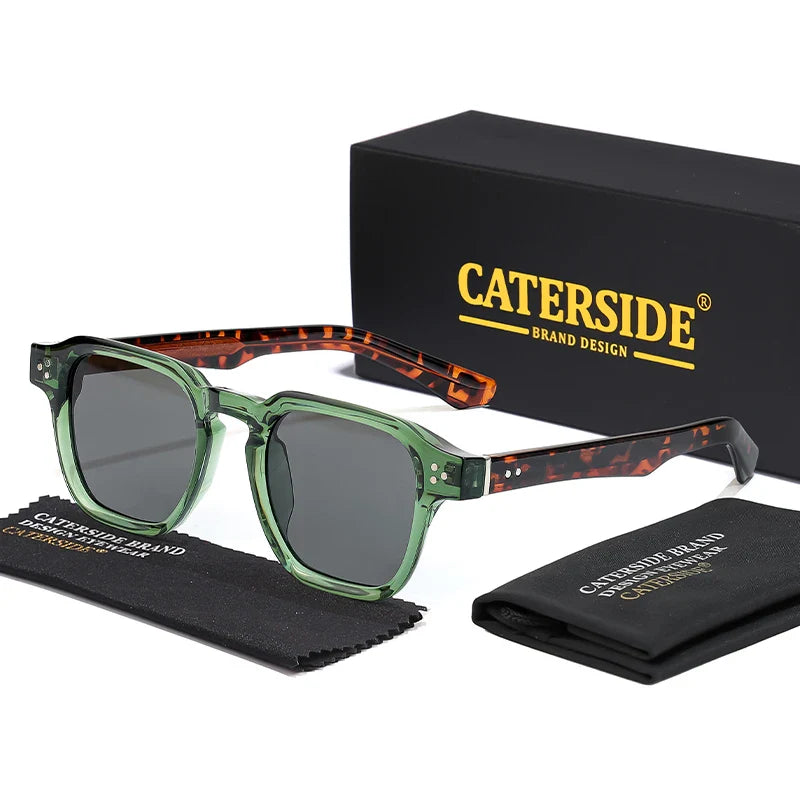CATERSIDE Square Fashion Sunglasses Men Core Insert Temple Luxury Brand Sun Glasses Women Travel Beach Party Festival Gifts