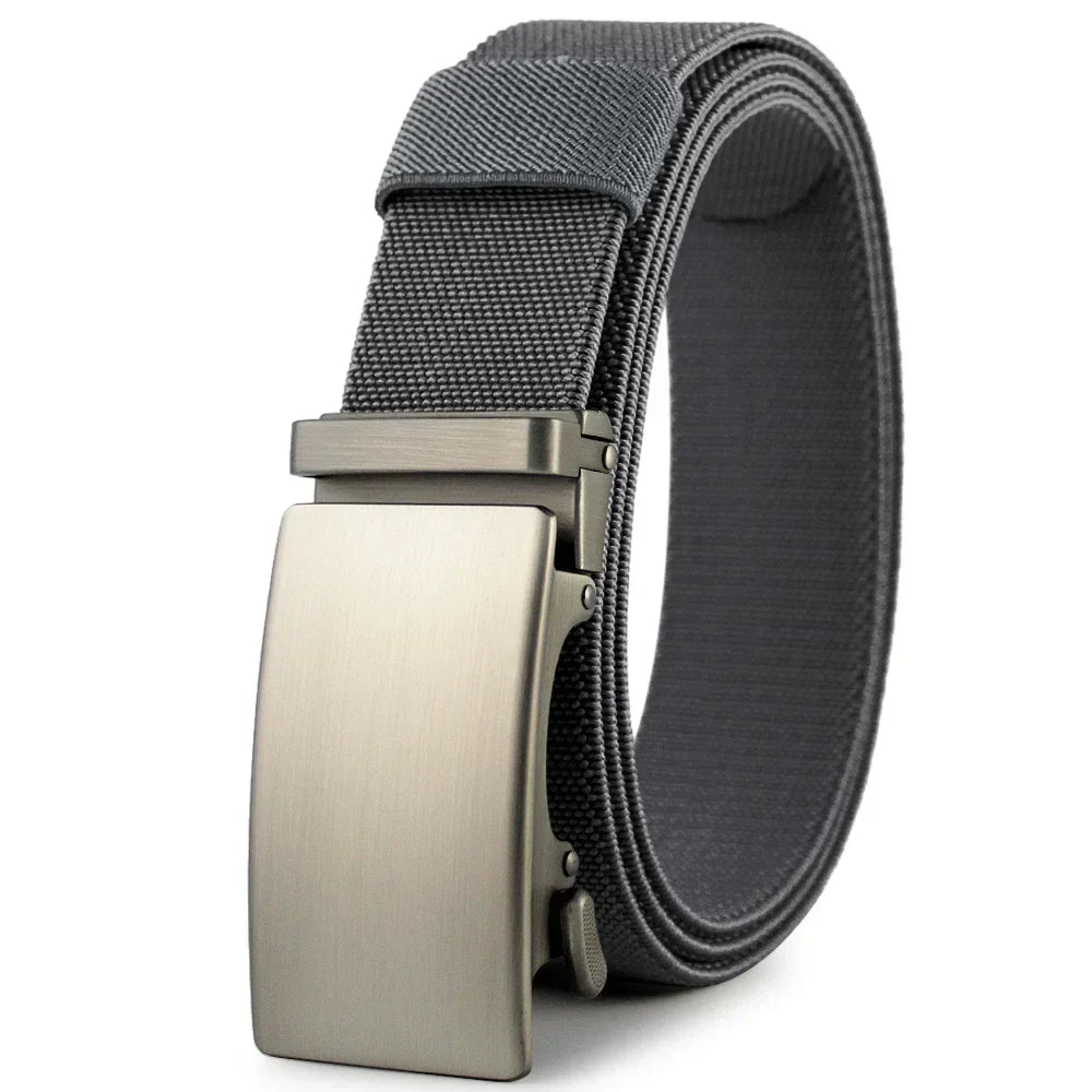 Men Belt Elastic Metal Automatic Buckle Army Outdoor Hunting Tactical Jeans Pants Belt Nylon Breathable Belts 150 Big Size Belts