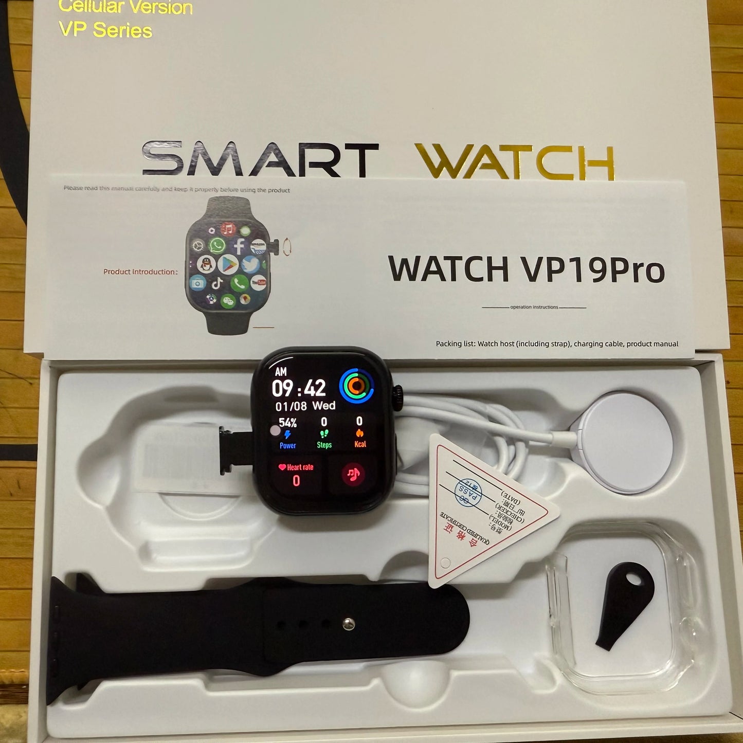 VP19 Pro Android Touch ID 5G Smartwatch 1580Mah Battery Smartwatch With 800W Pull-out Camera Free Download APP WIFI GPS Amoled