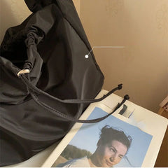 Women Bag Nylon Bucket Fashion Solid Zipper SOFT Shoulder Bag Purses