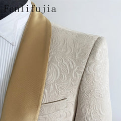 Mens Wedding Suits Italian Design Custom Made Champagne