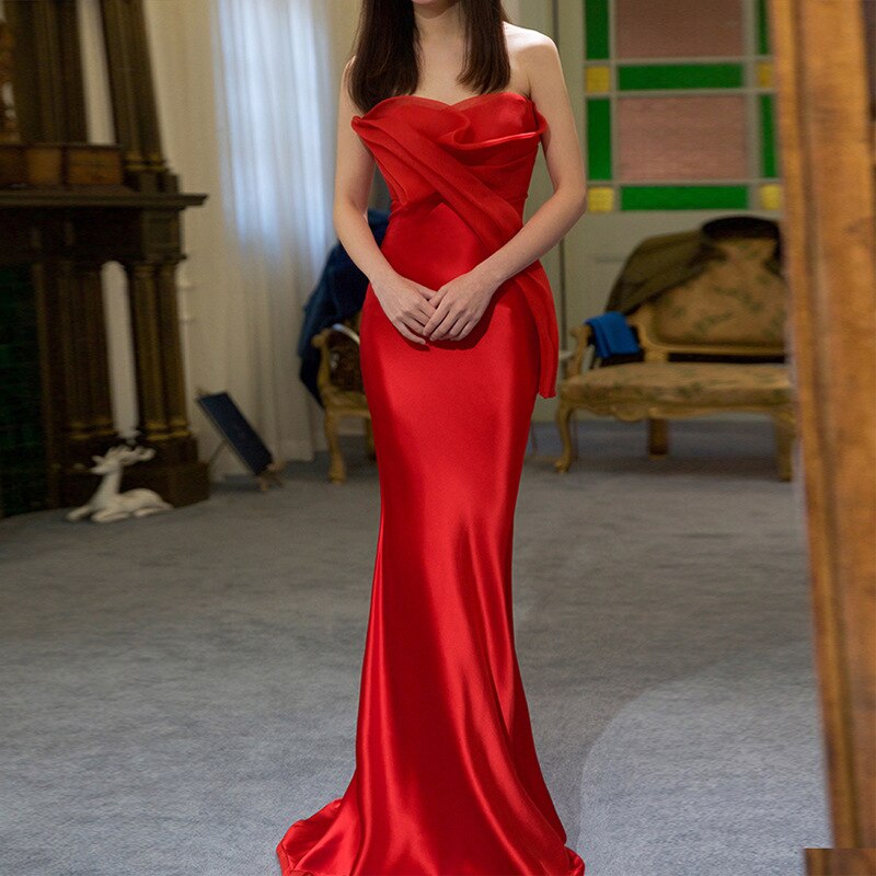 White Bridesmaid Dresses: Wedding Dress Satin Banquet Dresses For Birthday
