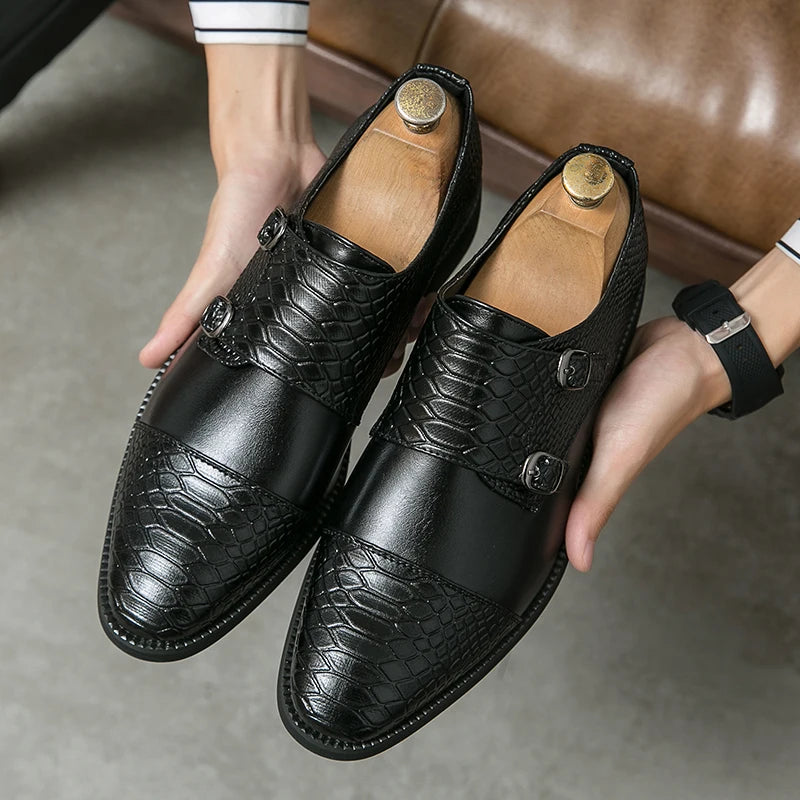 Fashion Classic Business Flat Shoes Men Designer Formal Dress Leather Shoes Men's Loafers Shoes Men Dress Shoes big size 38-48