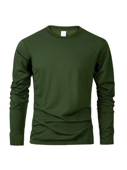 Men's Long Sleeve T Shirts Casual Round Neck Moisture Wicking Tees Male Tops Sports comfortable versatile Men's T-shirts