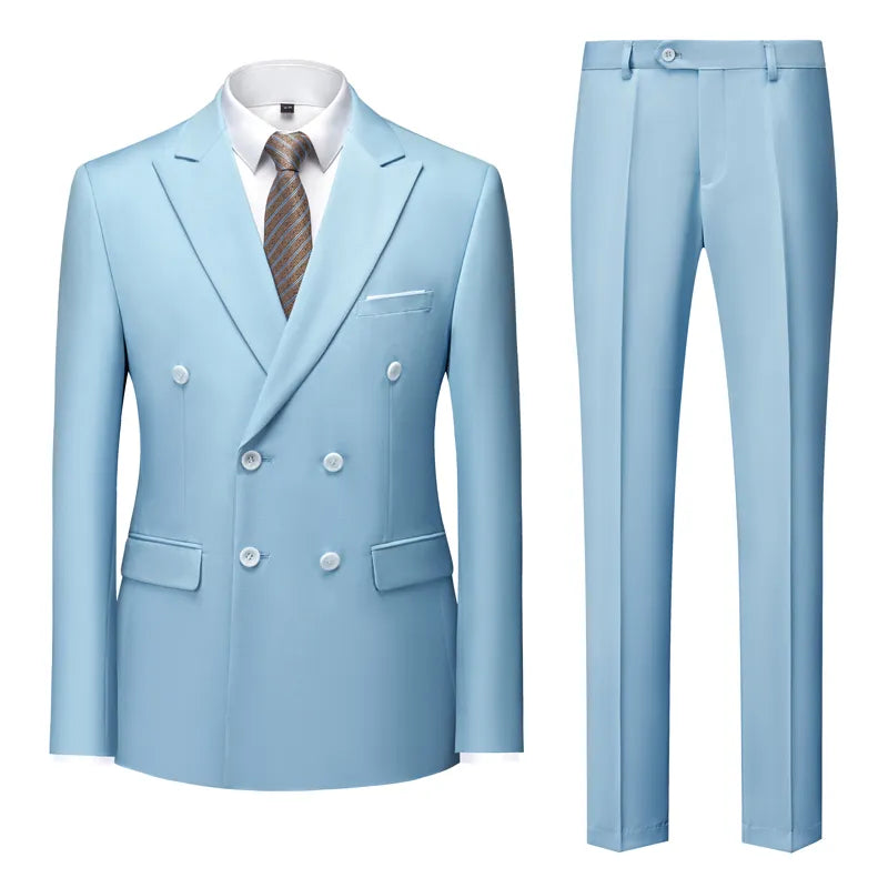 Tuxedo for Mens: Men's Casual Boutique Double Breasted Suit Trousers
