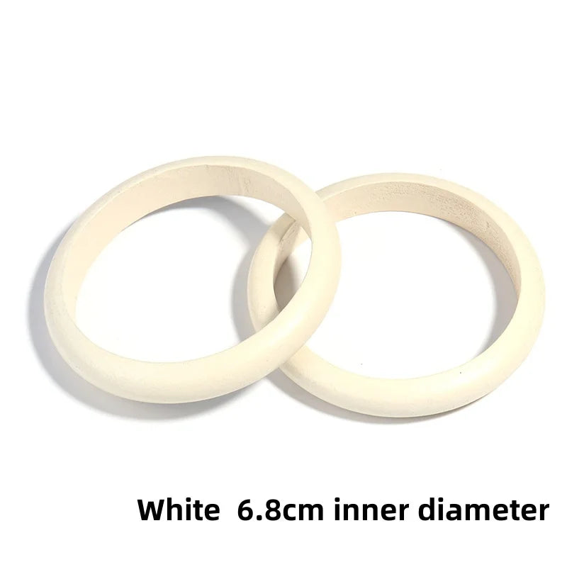 4pcs Women Elegant Natural Wood Square DIY Bracelet Coffee Girl Jewelry Ladies Gift Geometric Wooden Bangles For Women