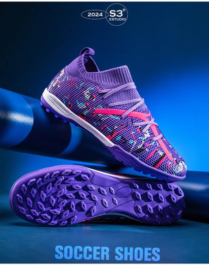 Mens Football Field Boots Ultralight Turf Indoor Society Training Soccer Shoes Cleats