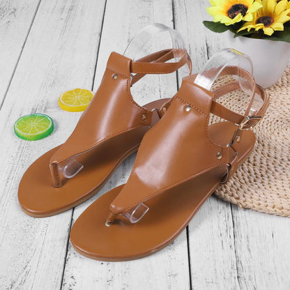 Flops Buckle Women‘S Toe Strap Sandals Ladies Flat Beach Flip Shoes Sandals Open Women'S Sandals