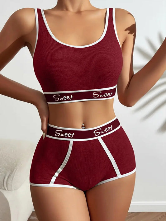Women's Cotton Panties Bra Women's Comfortable Underwear Set Breathable