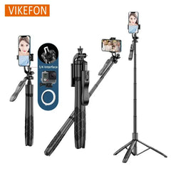 Wireless Phone Selfie Stick Tripod Stand Foldable Monopod For Gopro Action