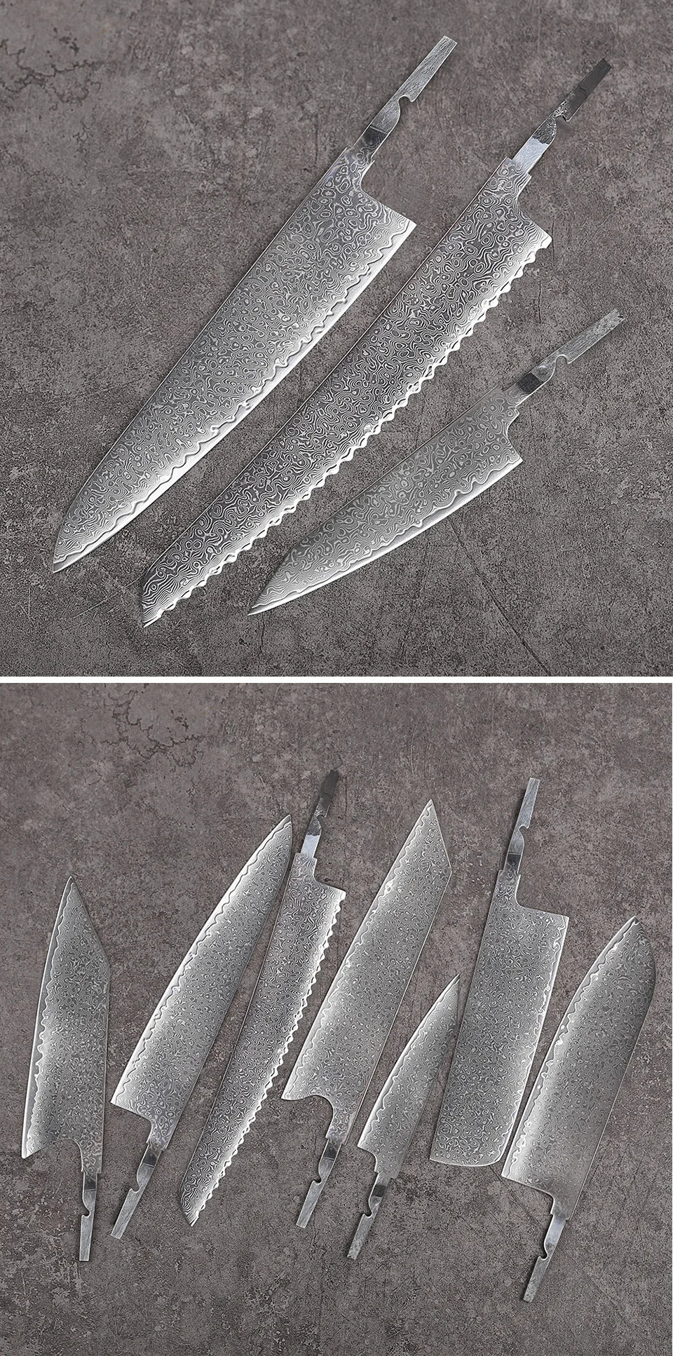 Damascus Steel Full Tang Knife Blade Kitchen Chef Knife Blades Blank DIY Handmade
