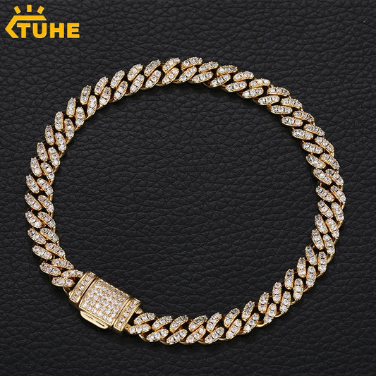 6mm 8mm Miami Cuban Chain Bracelet for Men Women Hip Hop 5A Cubic Zirconia Iced Out Jewelry