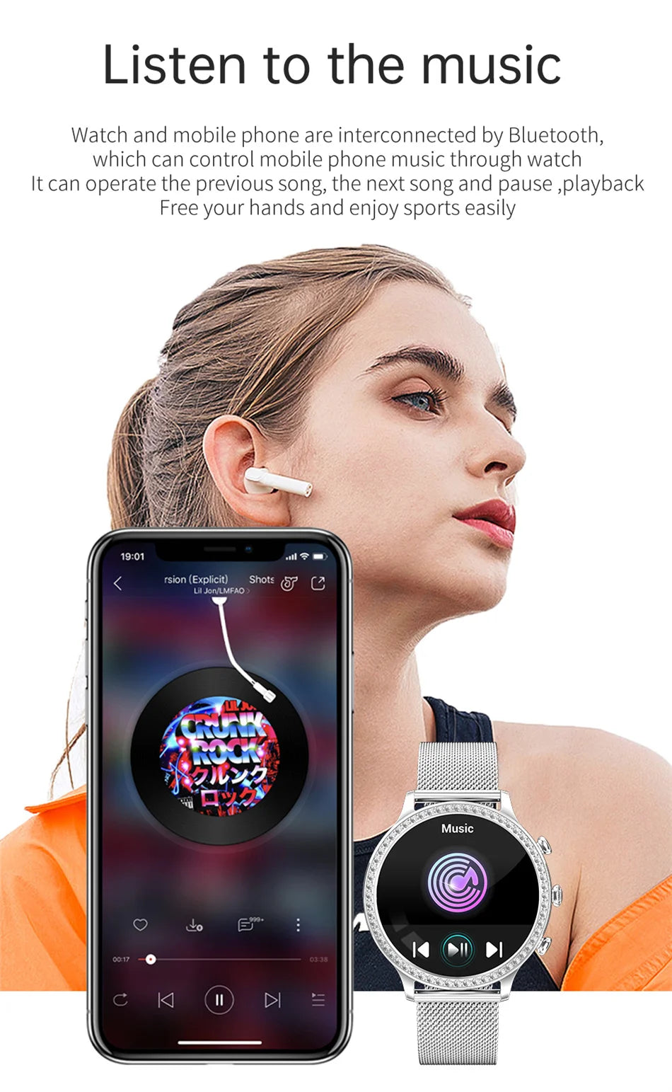 Women Smart Watch Double Strap Heart Rate Sleep Monitoring Wireless Call Voice Assistant Waterproof Smartwatch For Android IOS