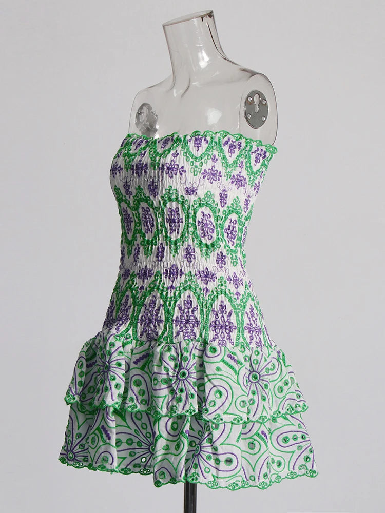 Print Dresses For Women Halter Sleeveless High Waist