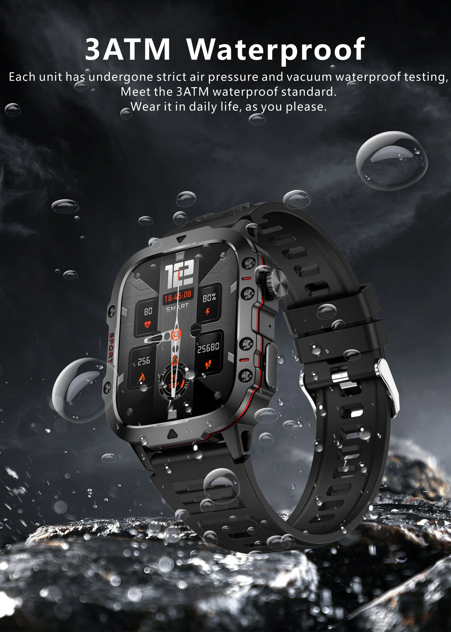 Military Men Smart Watch Bluetooth Call Fitness Clock Heart Monitor 3ATM Swim Waterproof Sport Smartwatch for IOS Android 2025